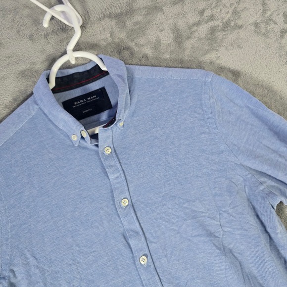 Zara Man Slim Fit Button Down Shirt with Elbow Patches‎ - Size M - Picture 1 of 7